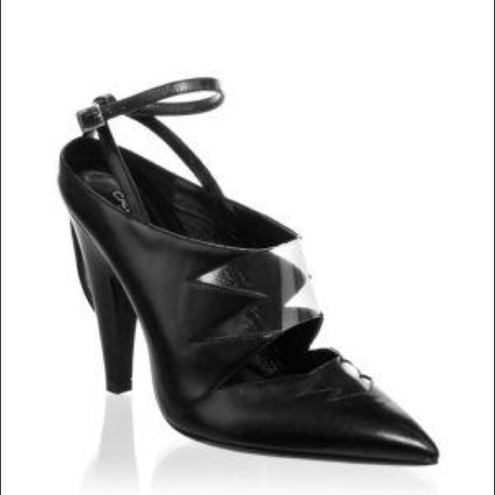 Calvin Klein runway KAI 105 CUTOUT LEATHER PUMPS IN BLACK